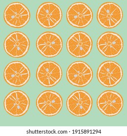 Sliced orange vector, scattered orange pieces vector 