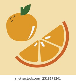 Sliced oranges and whole oranges