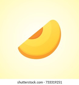 Sliced Peach isolated vector illustration. Fresh fruit for your design.
