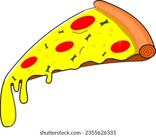 Sliced Pepperoni Pizza vector Illustration 