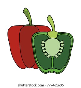 Sliced peppers vegetebles