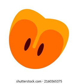 Sliced persimmon Exotic Fruit. Vector illustration