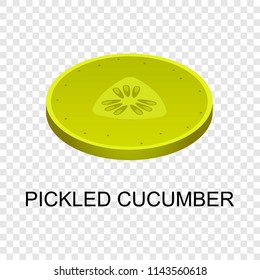 Sliced pickled cucumber icon. Isometric of sliced pickled cucumber vector icon for on transparent background