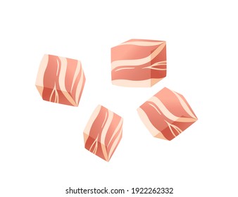 Sliced piece of bacon vector illustration on white background