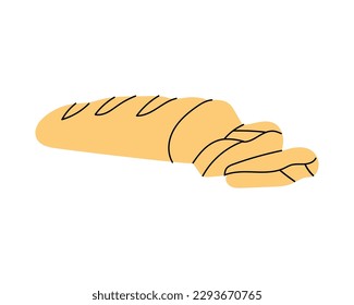 Sliced pieces bread icon. Bakery pastry products silhouette. Vector illustration.