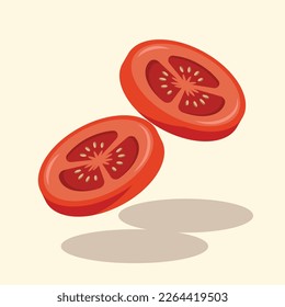 Tomatenkartenzeichnung in Scheiben | Gemüse