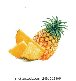 Geschnittene Ananas, Ananassaft Symbol, Ananas, Essen