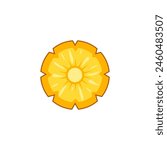 Sliced pineapple, sticker, icon, vector illustration