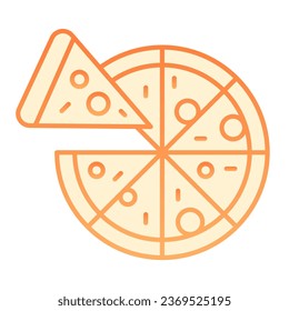 Sliced pizza flat icon. Italian food orange icons in trendy flat style. Fast food gradient style design, designed for web and app. Eps 10