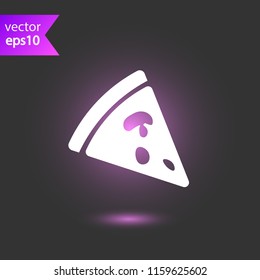 Sliced pizza icon. Pizza sign. EPS 10 flat symbol