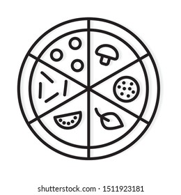 sliced pizza icon- vector illustration
