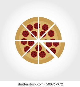 Sliced Pizza Illustration