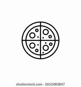 sliced pizza pie icon sign vector