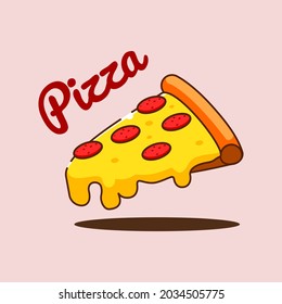 Geschnittene Pizza, einfache Vektorgrafik