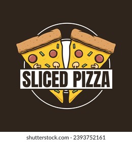 Sliced pizza vector logo template