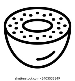 Sliced radish veggie icon outline vector. Half edible root. Organic garden vegetable