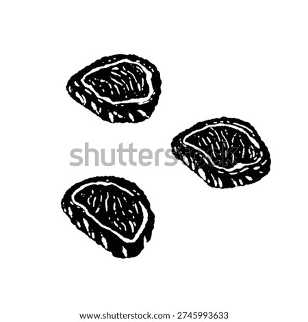 Sliced Rare Beef Steak Block Monochrome