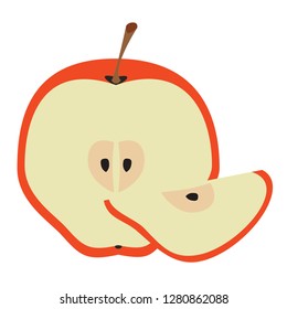 Sliced red apple