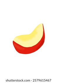 Sliced red apple isolated on white background
