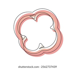 Sliced red bell pepper line isolated on white background. Simple silhouette of vegetable. Hand drawn red bell pepper outline. Vector illustration