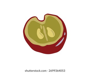 Ilustración de fruta de uva roja en rodajas