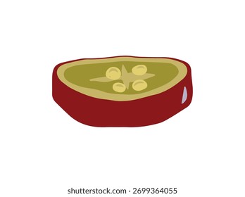 Sliced Red Grape Fruit Illustration