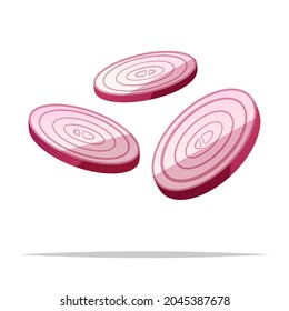 Sliced red onion vector isolated