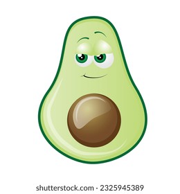 sliced ripe green avocado with eyes and seed