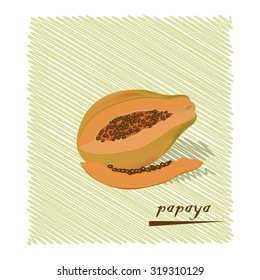 Sliced ripe papaya fruit