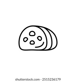 Sliced salami icon. Simple salami slices icon for social media, app, and web design. Vector illustration