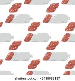 Gráficos vectoriales de patrón sin fisuras de salami en rodajas