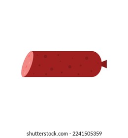 a sliced sausage flat design vector illustration
