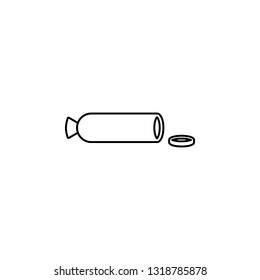 sliced sausage icon. Simple thin line, outline vector of food icons for UI and UX, website or mobile application