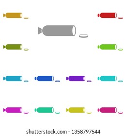 sliced sausage multi color icon. Simple glyph, flat vector of Food icons for UI and UX, website or mobile application