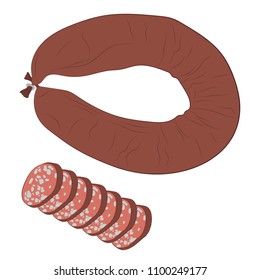 the sliced sausage vector drawing illustration