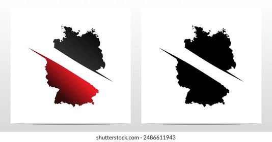 Sliced Separation Divided Cut in Half Map of Germany