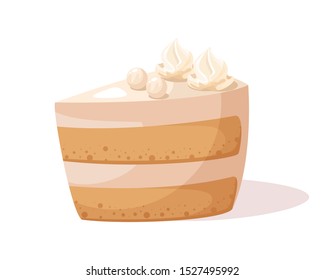 Sliced slice of sweet dessert, slice of cake.