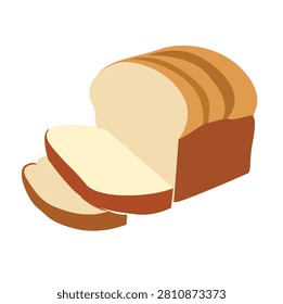 sliced ​​bread. soft white bread being sliced to piece and left a loaf of bread