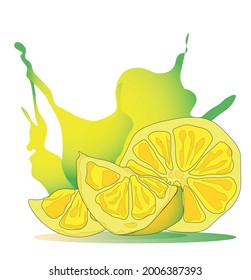 jugo・lemon trapecio con salpicaduras de jugo