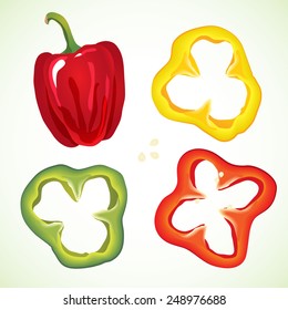 Sliced Sweet Bell Pepper Set. 