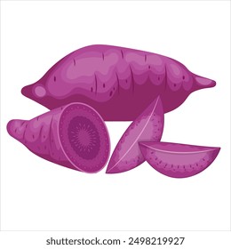 Sliced Sweet Potato Vector Design