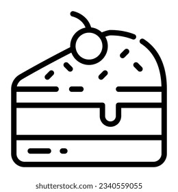 Sliced Tart Cake Simple Line Icon Symbol Logo