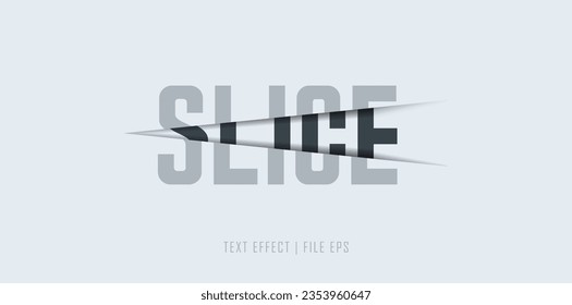 sliced text effect - razor sliced text. Slice style typography design.