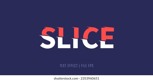 sliced text effect - razor sliced text. Slice style typography design.