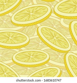 
Sliced ​​Lemon. Texture. Color image. Design element. Vector illustration.