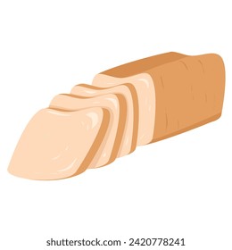 sliced toast bread flat vector element