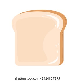 sliced toast bread flat vector element