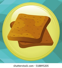 Sliced Toast Bread isolated on white background, top view