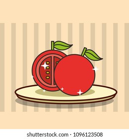 sliced tomato fresh vegetable on dish