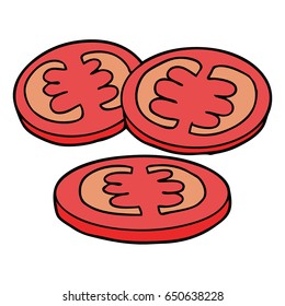 sliced tomatoes cartoon